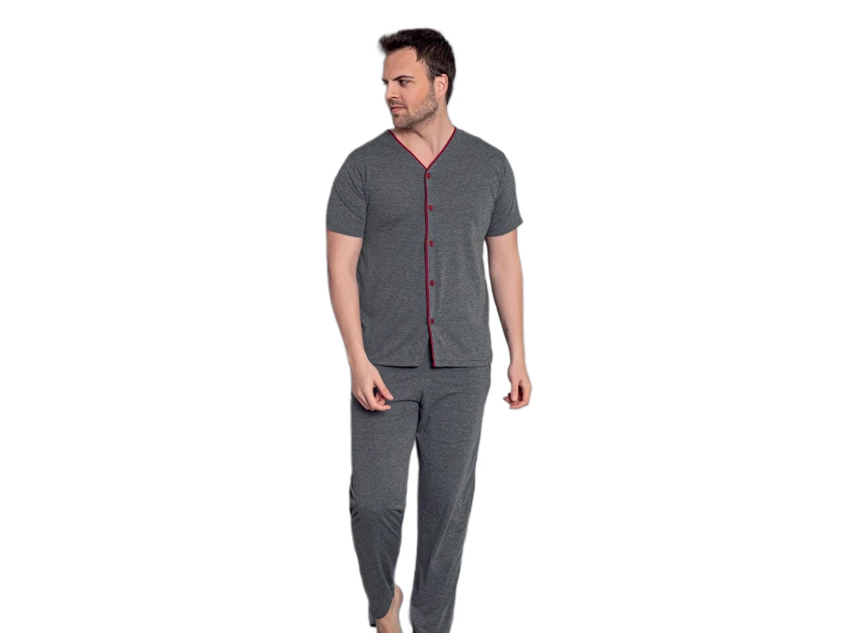 4'lı 5 Düğmeli Kısa Kol Erkek Pijama Takım M/2xl 180022