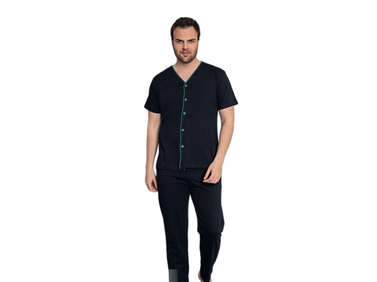 4'lı Penye 5 Düğmeli Kısa Kol Erkek Pijama Takım M/2xl 180020
