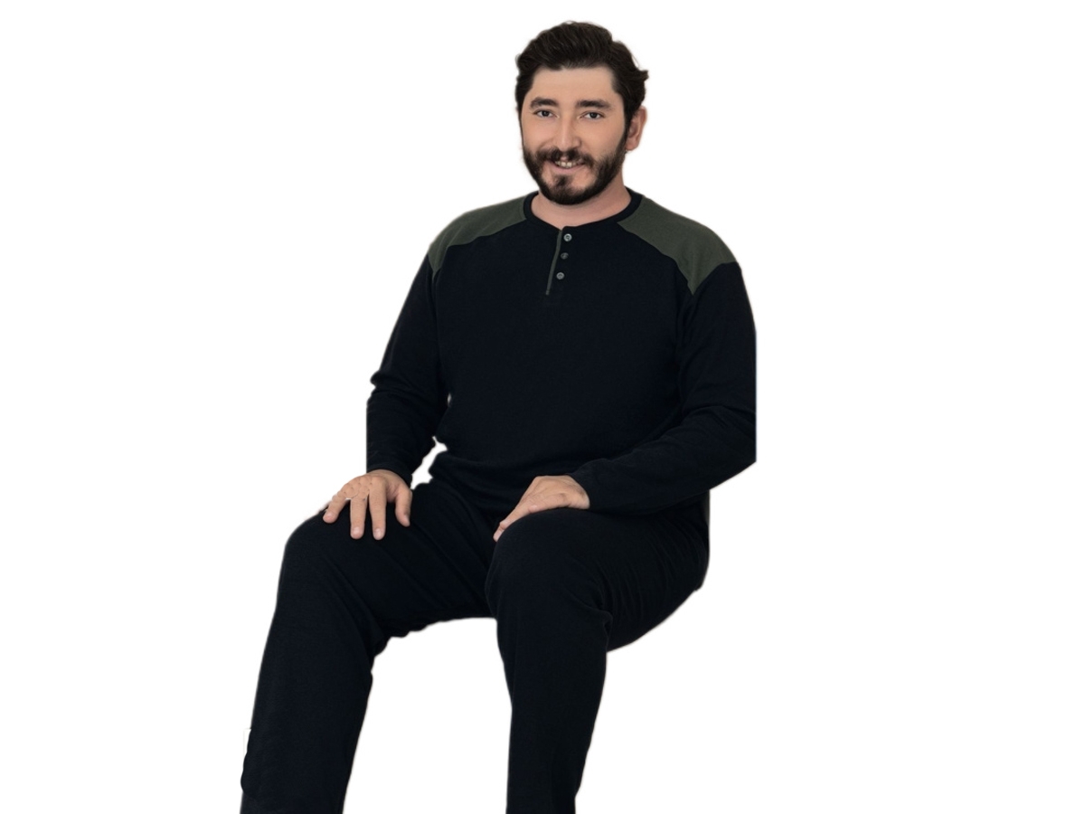 4'lı Battal Uzun Kol Erkek Pijama Takım 3xl/5xl 180009