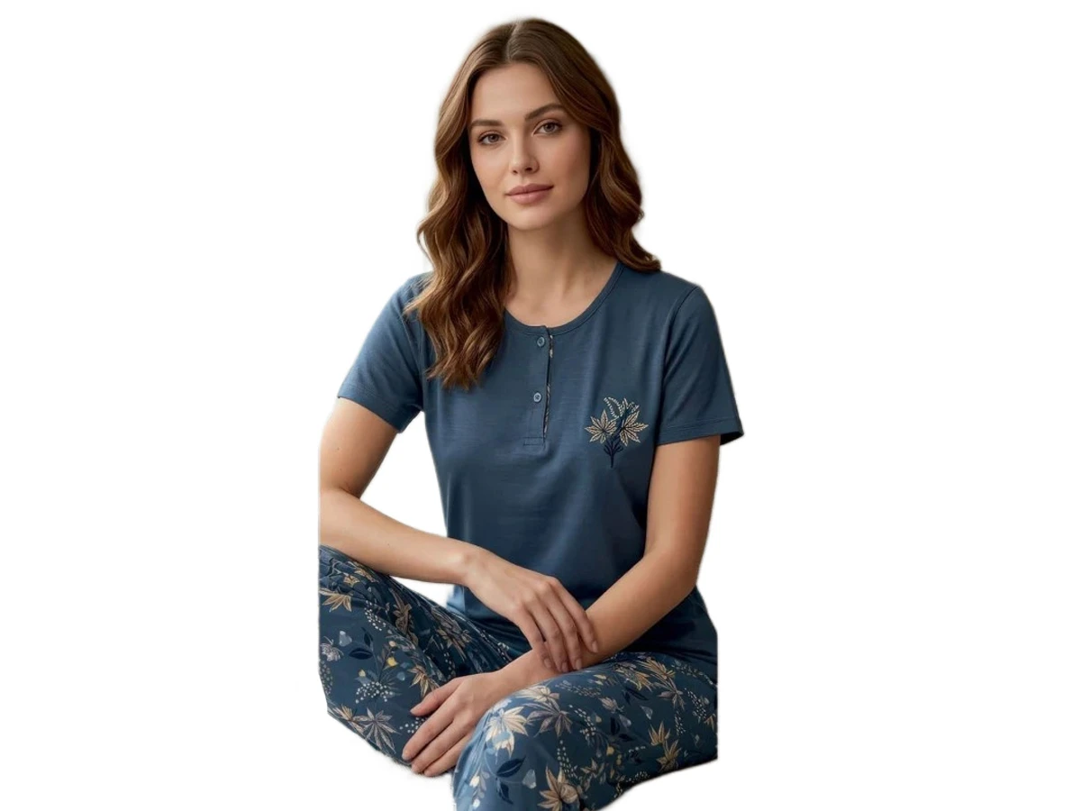 4'lı Penye Modal Kısa Kol Bayan Pijama Takım 182349