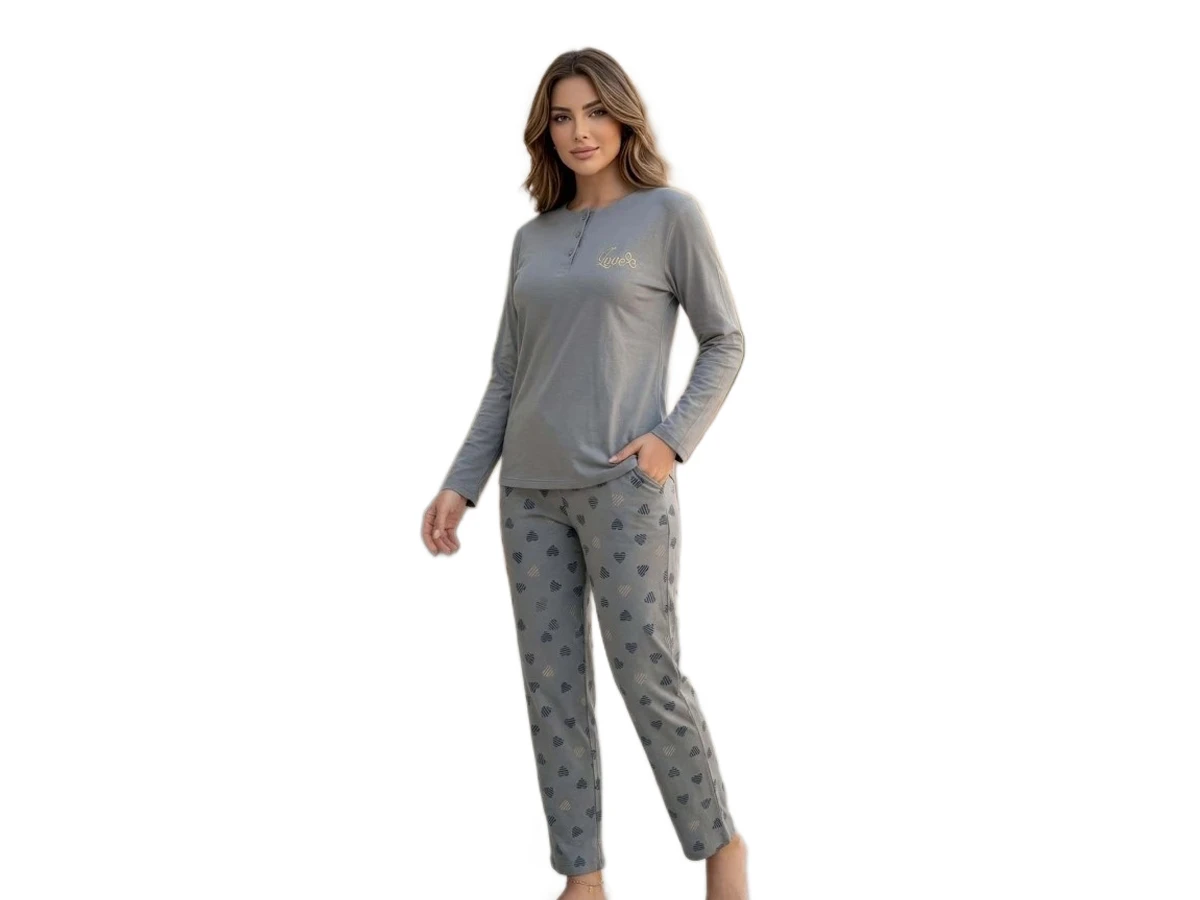 4'lı Penye Modal Uzun Kol Bayan Pijama Takım M/2xl 183114