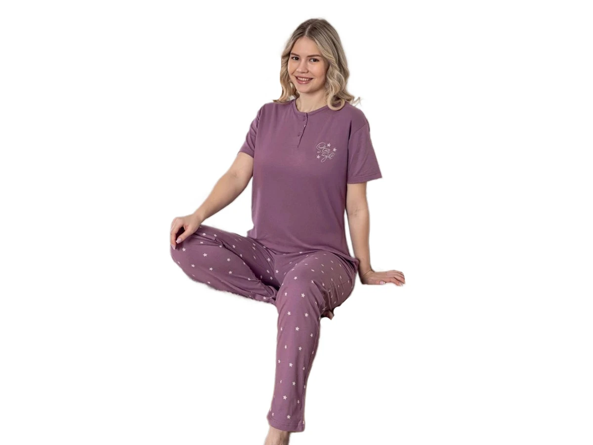 4'lı Penye Modal Kısa Kol Bayan Pijama Takım M/2xl 180850