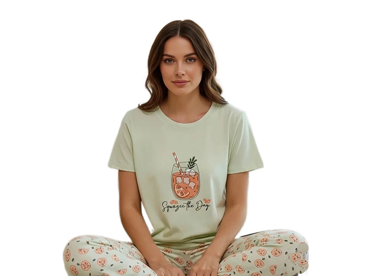 6'lı Kadın Kompak Penye Kısa Kol Alt Uzun Pijama Takım S/2xl 182062