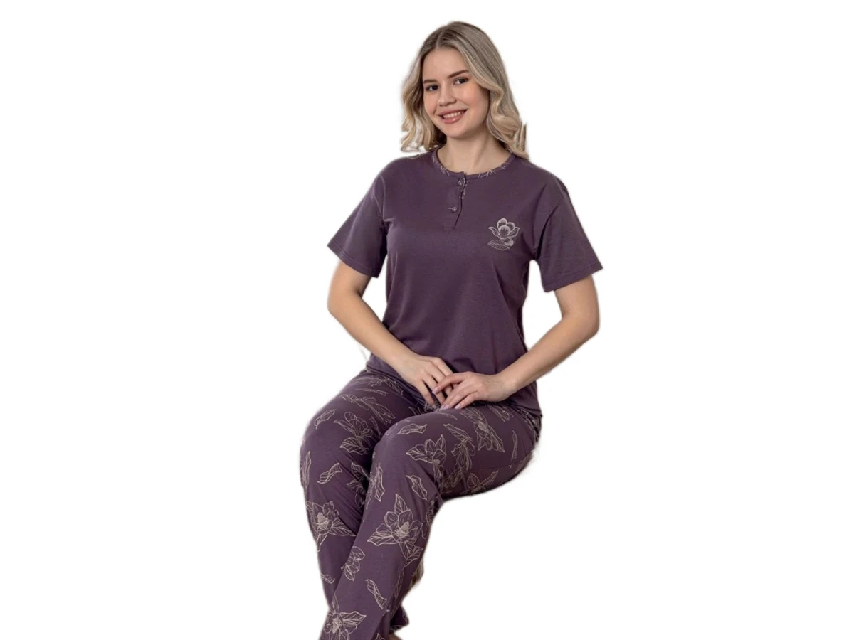 4'lı Penye Modal Kısa Kol Pijama Bayan Pijama Takım M/2xl 180841