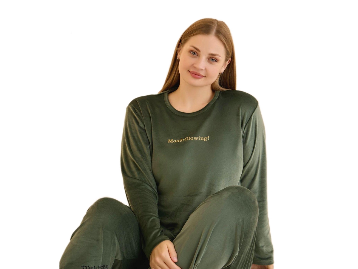 6'lı Kadife Battal Bayan Pijama Takımı 3xl/5xl 178905