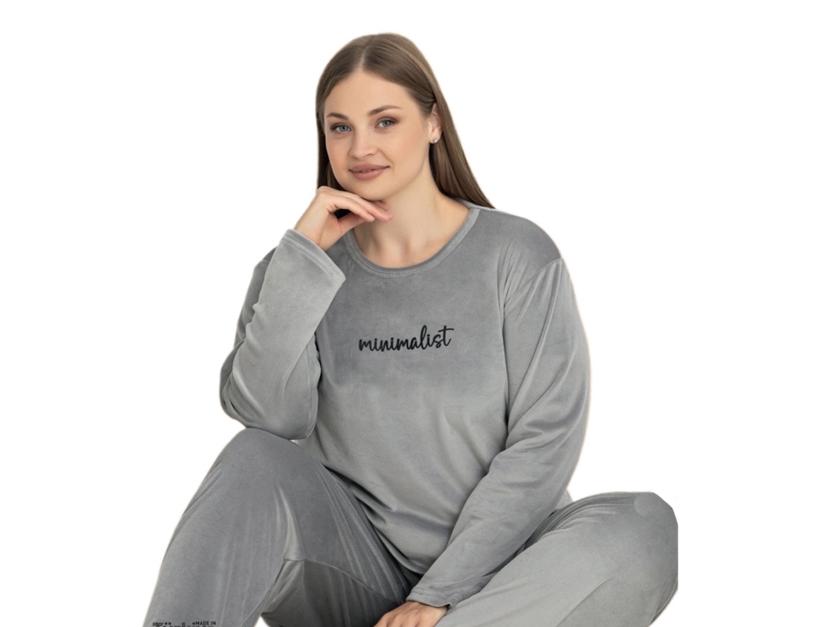 6'lı Kadife Battal Bayan Pijama Takım 3xl/5xl 178222