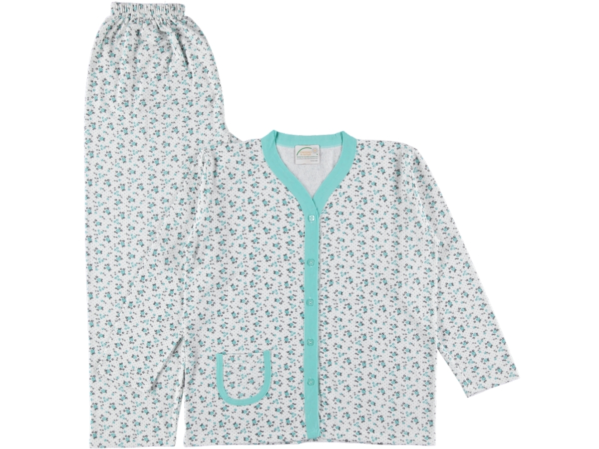 4'lı Boydan Düğmeli Şardonlu Bayan Pijama Takım 41031