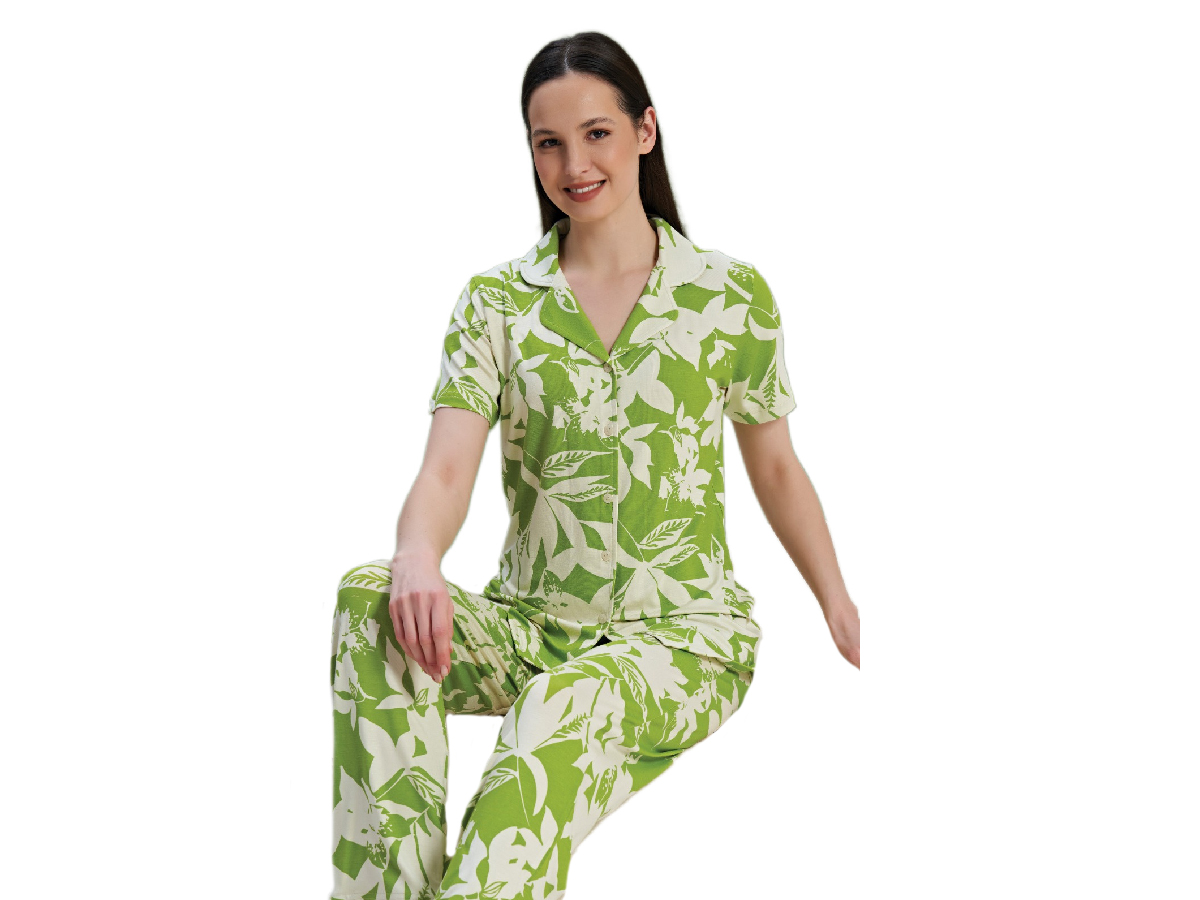 4'lı Viskon Önden Düğmeli Bayan Pijama Takım 164953