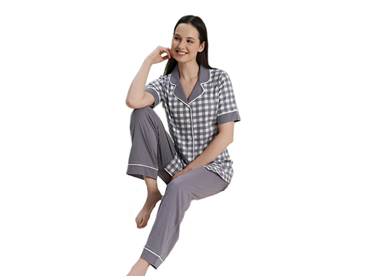 4'lı Önden Düğmeli Kısa Kolbayan Pijama Takım 164587