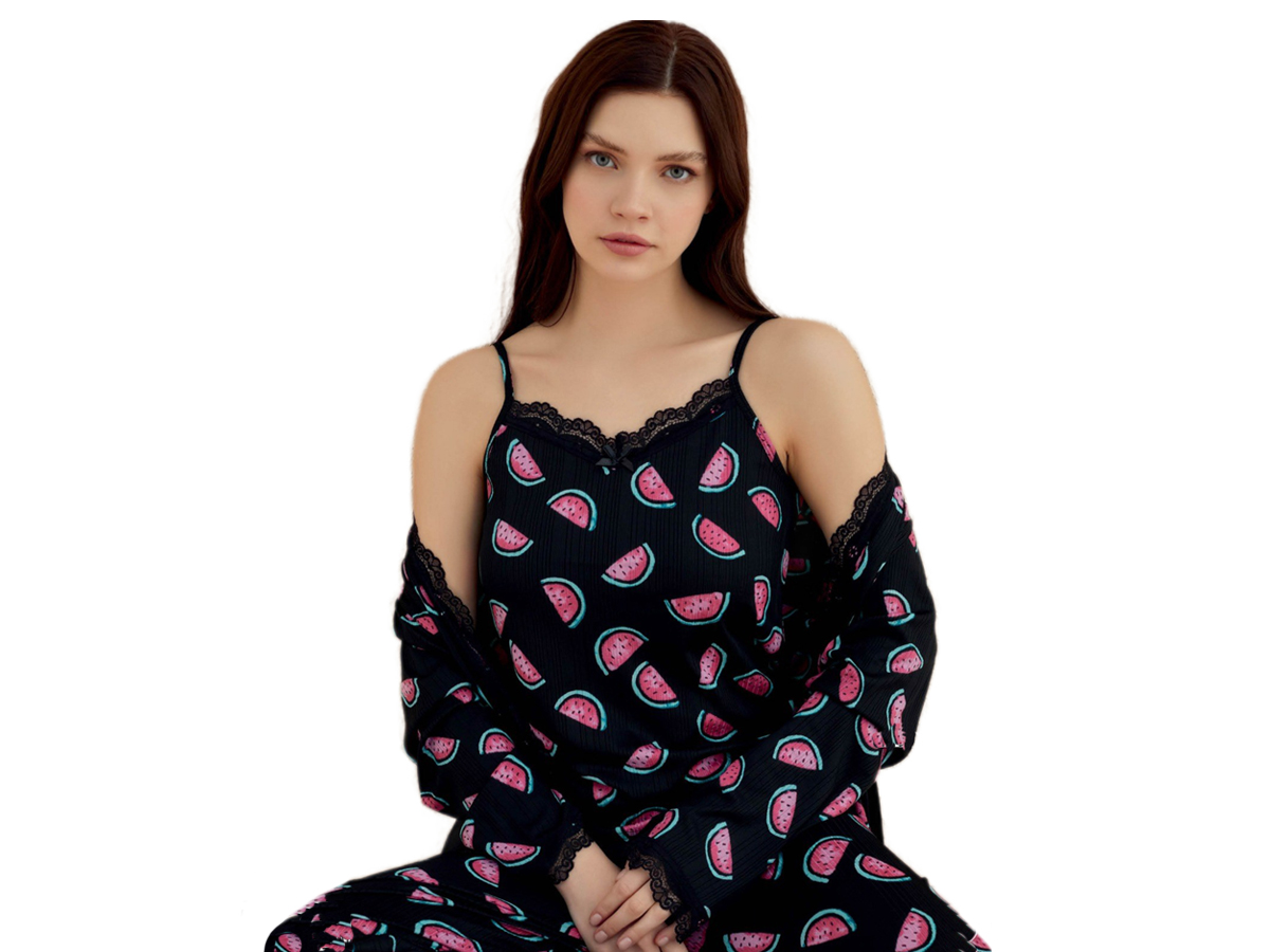 6'lı Pegasus Sabahlıklı 3'lü Bayan Pijama Takım 164086