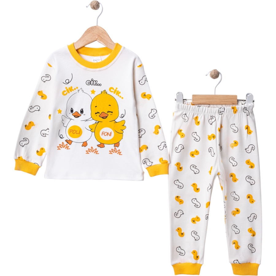 3'lı Civcivler Baskılı Pijama Takım 12 Ay,2y,3y Uni 447347