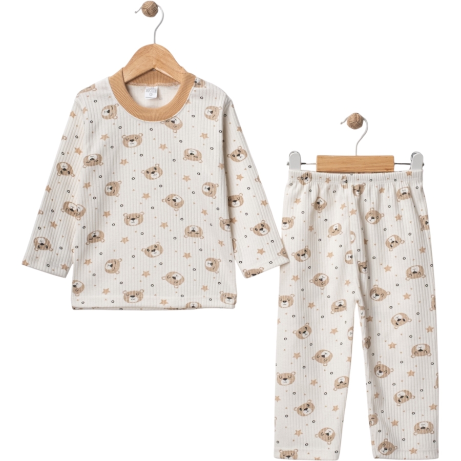 3'lı Raporlu Yıldız Ayı Baskılı Pijama Takım 443290