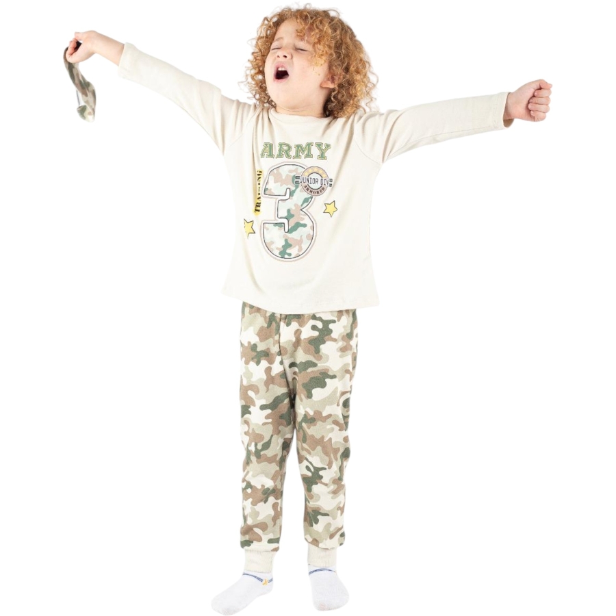 4'lı Kamuflaj 3 Baskılı Erkek Pijama Takımı 443153