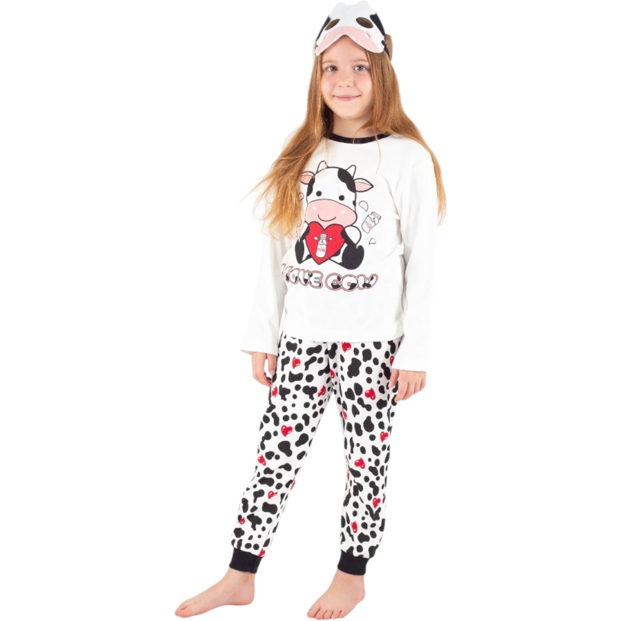 4'lı İnek Baskılı Kız Pijama Takım 443113
