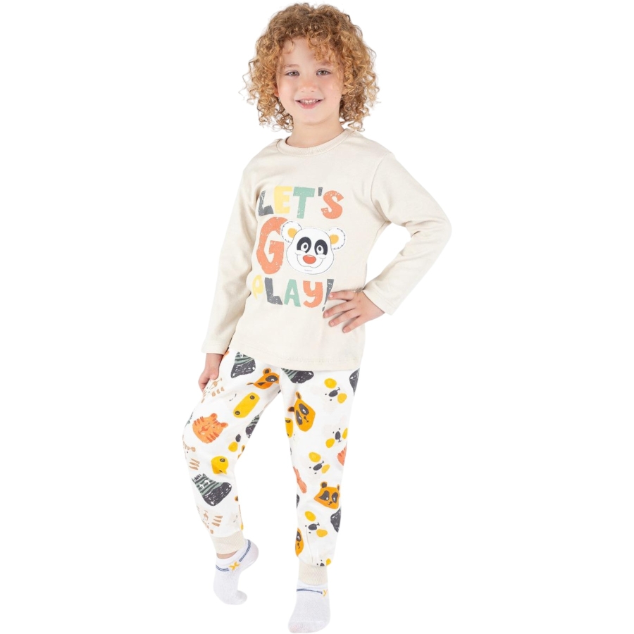 4'lı Panda Baskılı Erkek Pijama Takımı 443155