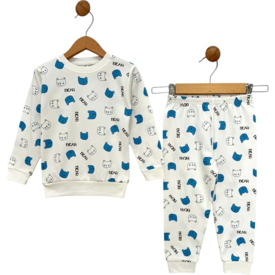 4'lı Bear Baskılı İnterlok Erkek Pijama Takım 434660