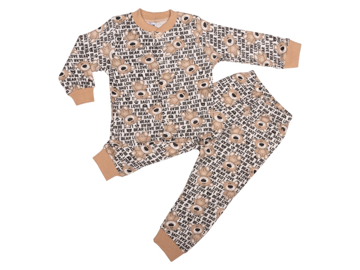 3'lı Ayıcık Baskılı Erkek Pijama Takım 410613