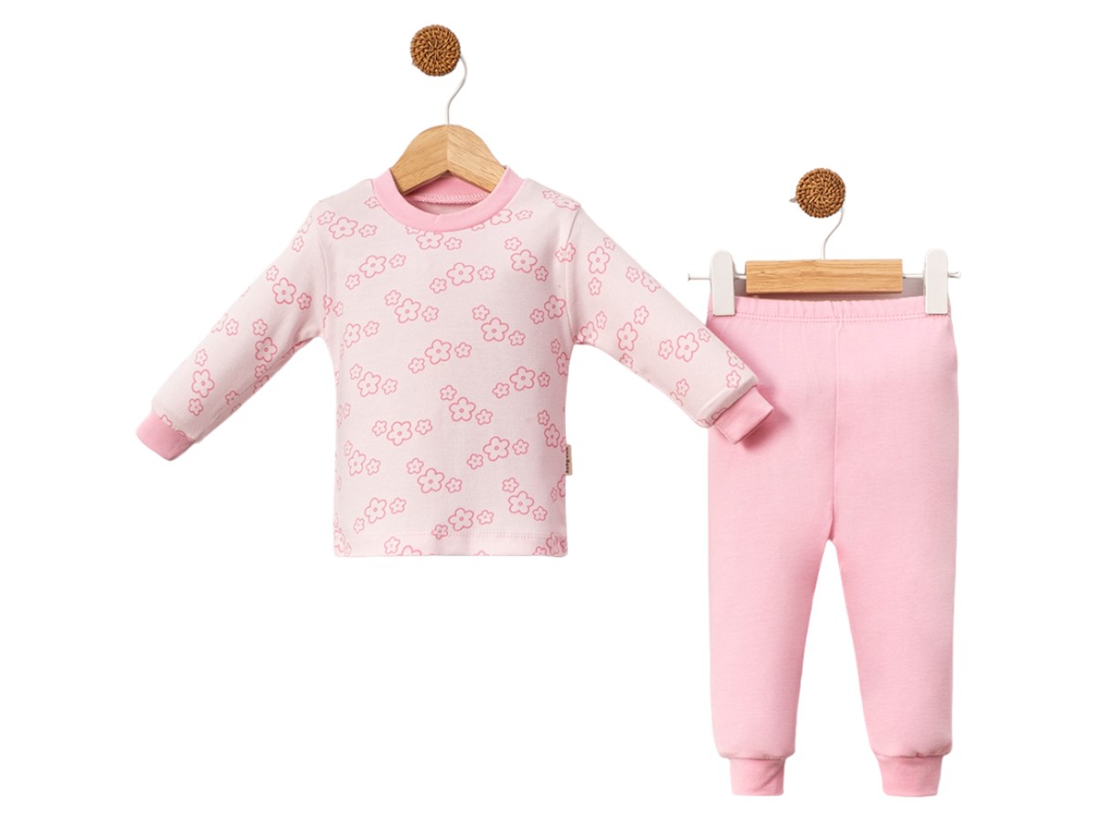 4'lı Bisiklet Yaka Pijama Paketli 9 Ay,12 Ay,18 Ay,2y Kız 410070