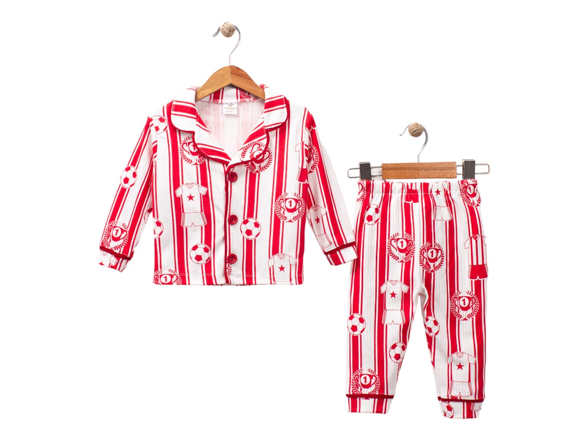 4'lı Kırmızı Beyaz Çocuk Pijama Takım 9/24 Ay 408799