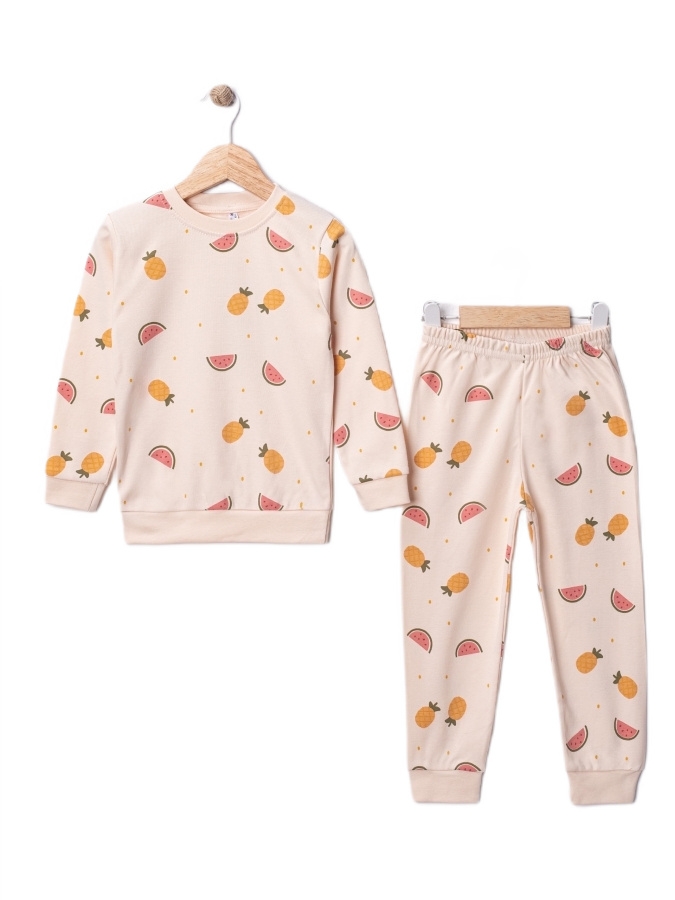 4'lı Kız Çocuk Karpuz Ananas Baskılı Pijama Takım 446251