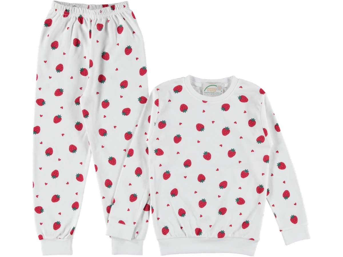 4'lı Kız Çocuk Çilek Baskılı Pijama Takım 446128