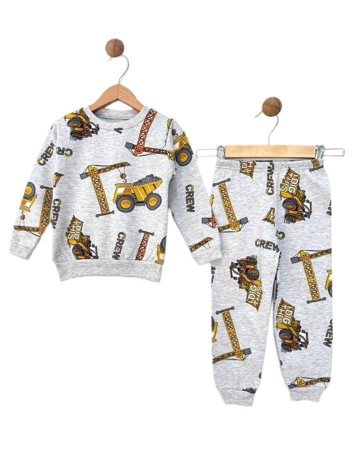 4'lı Kepçe Baskılı Üç İp Erkek Pijama Takım 442786