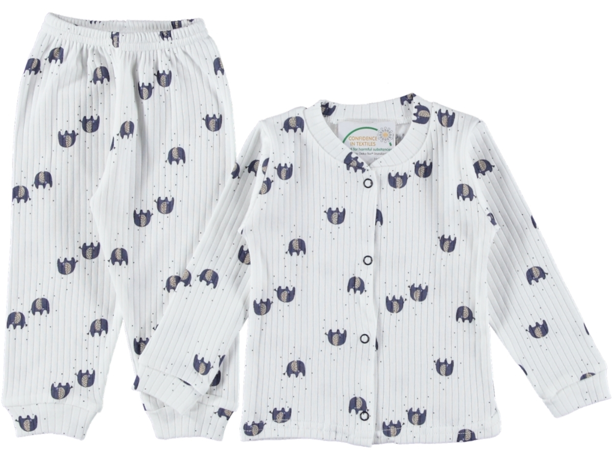 4'lı Raporlu Çıtçıtlı Çocuk Pijama Takım 6/24 Ay 173579