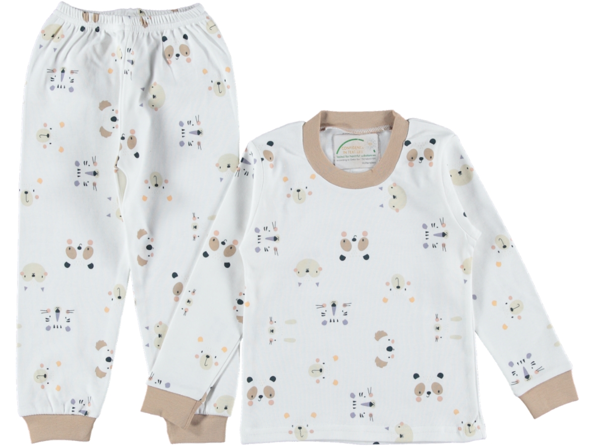 4'lı Desenli Sıfır Yaka Çocuk Pijama Takım 172031