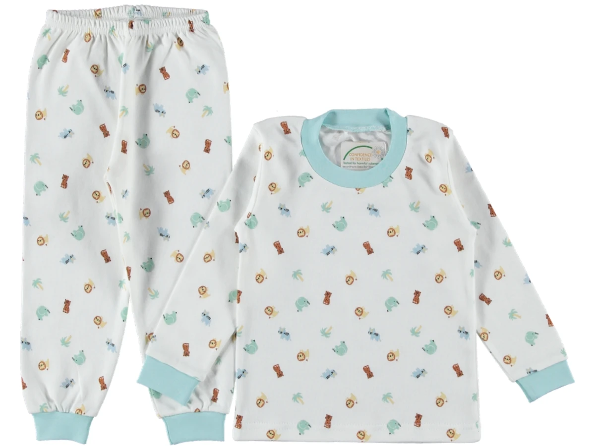 4'lı Desenli Sıfır Yaka Pijama Takım 6/24 Ay 172027