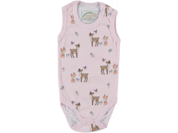 4'lı Kız Bebek Ceylan Baskılı Askılı Çıtçıtlı Badi 1/9 Ay 461822