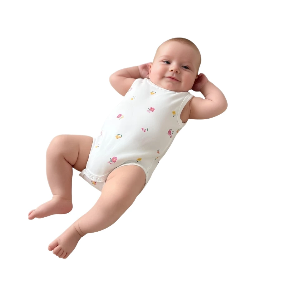 4'lı Çiçek Baskılı Askılı Çıtçıtlı Badi 1/9 Ay 449546