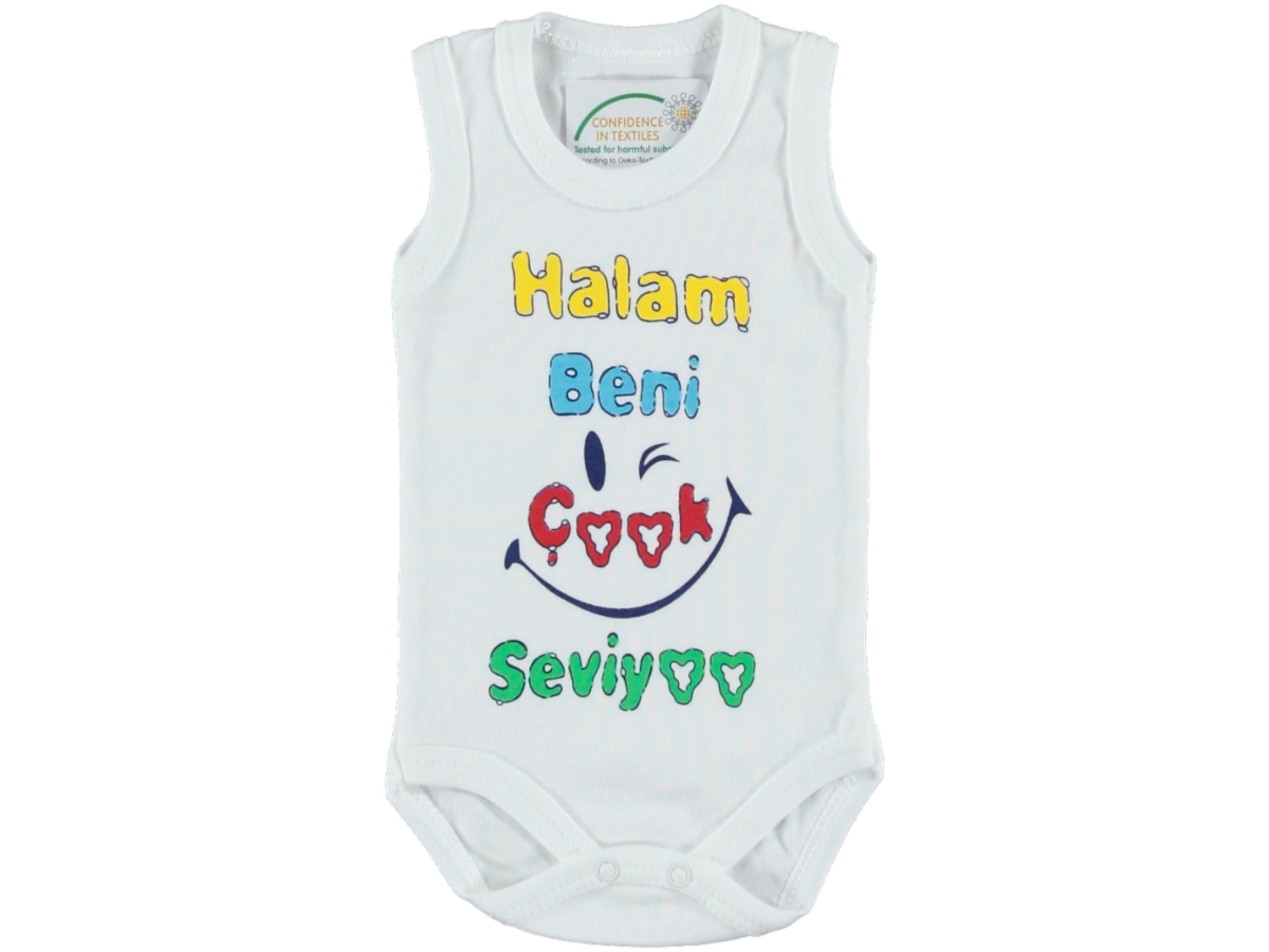 4'lı Halam Seviyor Baskılı Askılı Çıtçıtlı Badi 1/9 Ay 423830