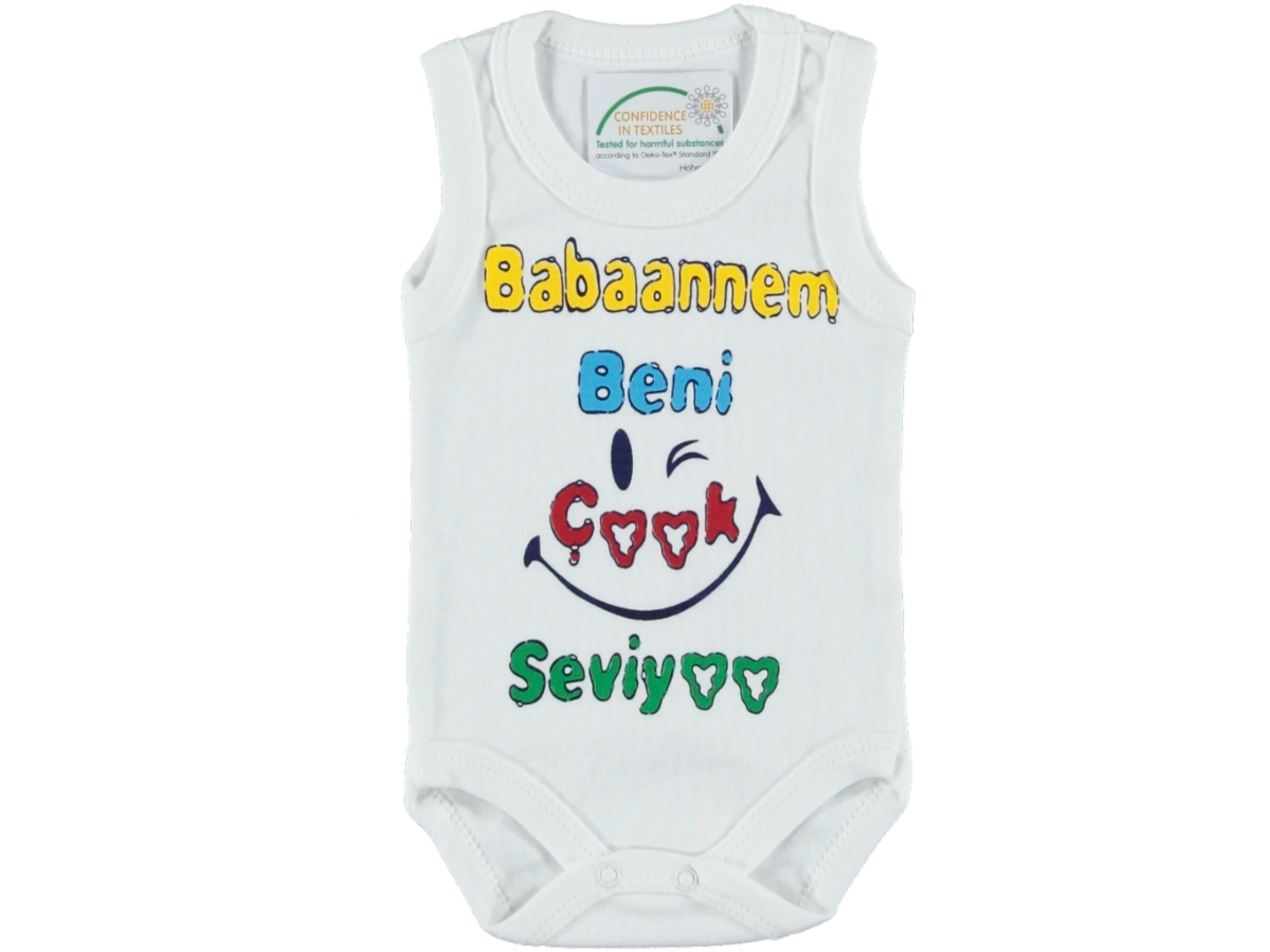 4'lı Babaannem Seviyor Baskılı Askılı Çıtçtılı Badi 1/9 Ay 423827