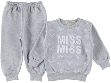 3'lı Kız Bebek Süzüne Miss Nakışlı Pakette Takım 9/18 Ay 467792