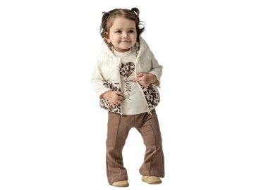 3'lı Leopar Fiyonk Detay Şişme Yelekli 3 Lü Takım 6/18 Ay 462581