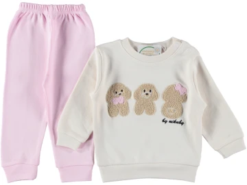 3'lı Fino Dog Süzüne Nakışlı Pakette Kız Takım 9/18 Ay 451231