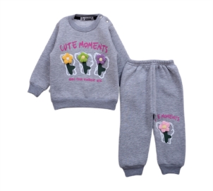 4'lı Cute Moments Baskılı Çiçek Detaylı Üç İp Kız Takım 6/24 Ay 175745