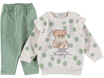 3'lı Kız Bebek Paket Puanlı Bear Takım 9/18 Ay 437802