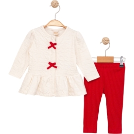 4'lı Kız Bebek Kurdale Fiyonklu Takım 6/18 Ay 436679