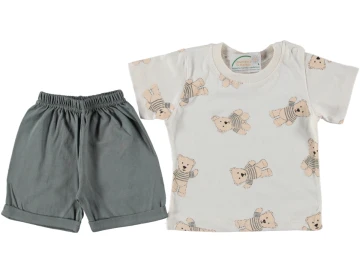 3'lı Erkek Bebek Bear Çizgili Süprem Takım 9/18 Ay 460095