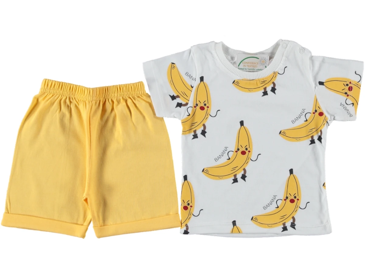 3'lı Erkek Bebek Banana Baskılı Süprem Takım 9/18 Ay 460090