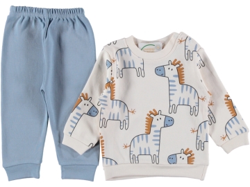 3'lı Zebra Baskılı Pakette Erkek Takım 9/18 Ay 447524