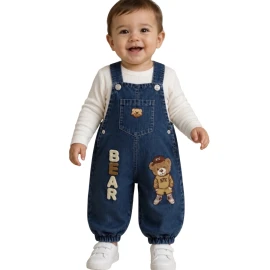 3'lı Bear Nakış Salopet 9 Ay,12 Ay,18 Ay Erkek 466415
