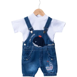 3'lı Bebe Kot Salopet 6 Ay,12 Ay,18 Ay Erkek 461681