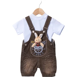 3'lı Bebe Gabardin Salopet 9 Ay,12 Ay,18 Ay Erkek 458894