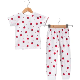 4'lı Çilek Baskılı Süprem Bebek Pijama Takım 6/24 Ay 454408