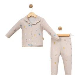 3'lı Küçük Hayvanlar Askıda Lüks Pijama Tkm 6 Ay,9 Ay,12 Ay Erkek 451823