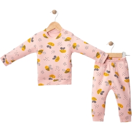 3'lı Arı Baskılı Raporlu Pijama Takım 6/12 Ay 441154