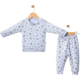 3'lı Winter Ayı Baskılı Raporlu Pijama Takım 6/12 Ay 441159