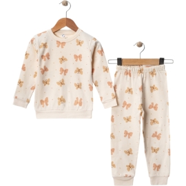 4'lı Kelebek Sıfır Yaka İnterlok Pijama Takım 6/24 Ay 439392